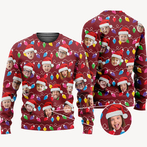 Custom Face Christmas Family, Personalized All-Over-Print Sweatshirt, Ugly Sweater, Custom Photo