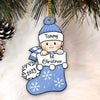 Baby's First Christmas, Stocking Ornament, Christmas Shaped Ornament, Custom Gift for Baby