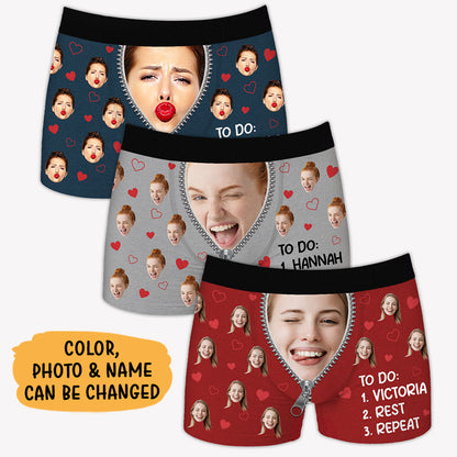 To Do List Boxer Briefs, Personalized Boxer, Gift For Him, Custom Photo