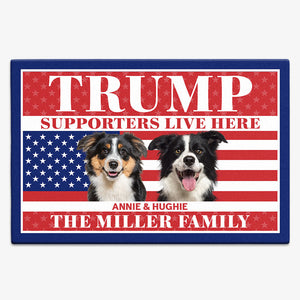 Trump Supporters Live Here, Personalized Doormat, Gift For Trump Fans, Gift For Dog Lovers, Election 2024