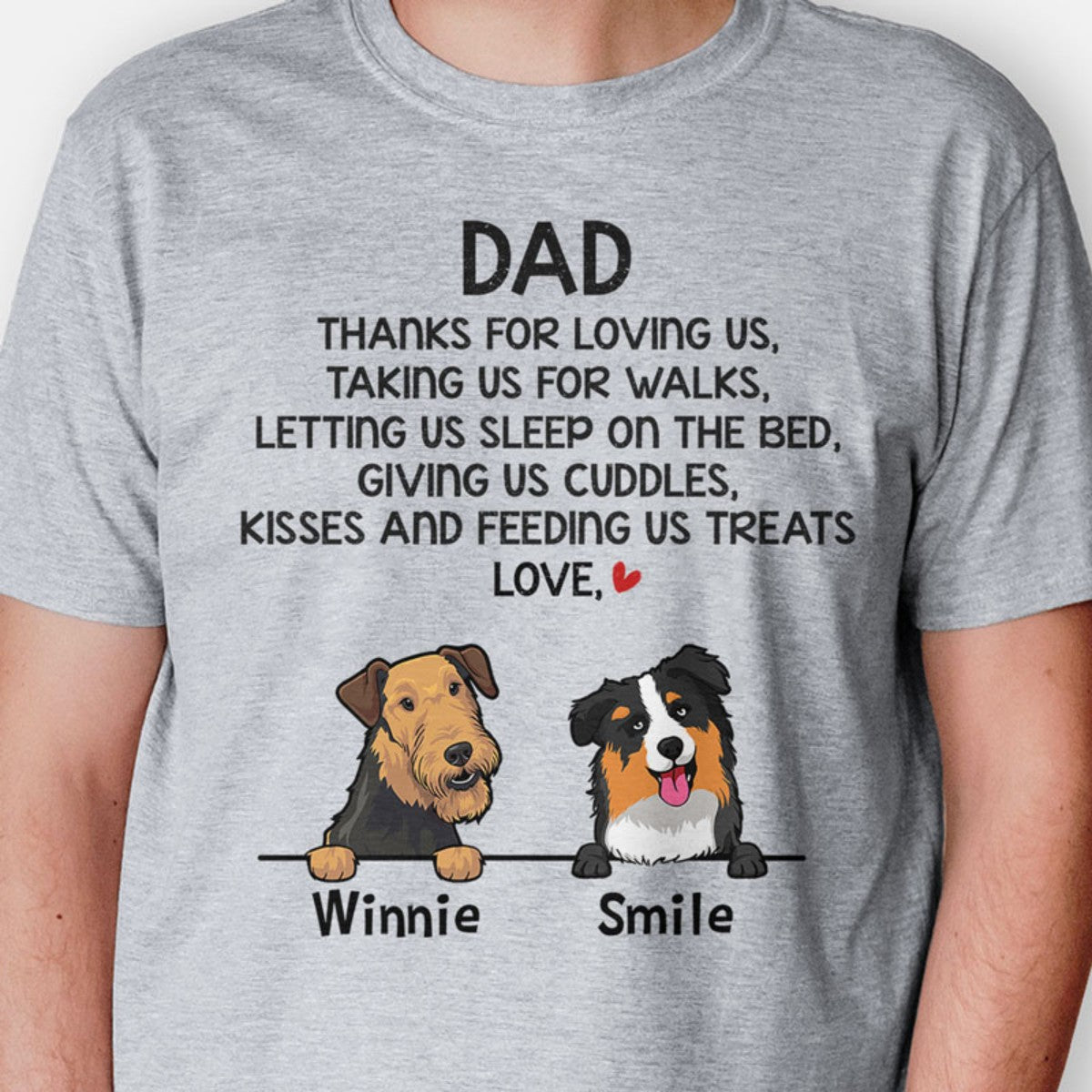 Thanks For Loving Me, Funny Personalized Custom Shirt, Custom Gift for Dog Lovers, Custom Tee