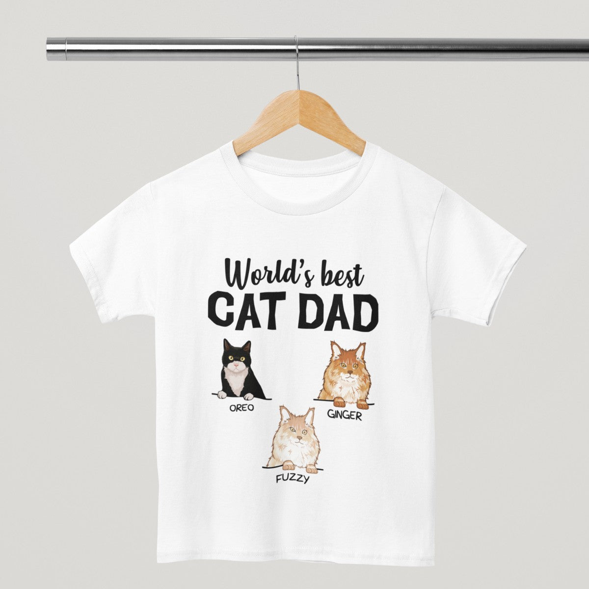 World's Best Cat Dad, Custom Shirt, Personalized Gifts for Cat Lovers