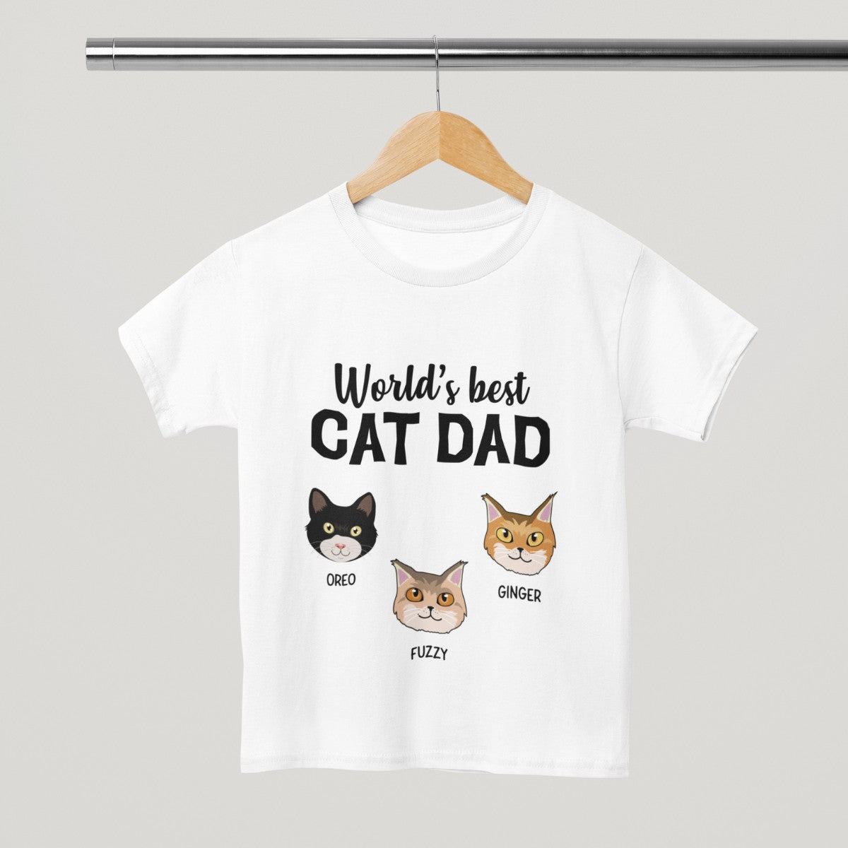 World's Best Cat Dad, Cat Face, Custom Shirt, Personalized Gifts for Cat Lovers