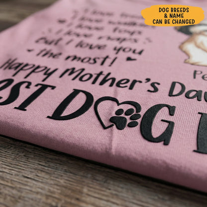 Personalized Mother's Day Dog Mom Shirt, "I Love Treats I Love Walkies", Custom Photo & Graphics