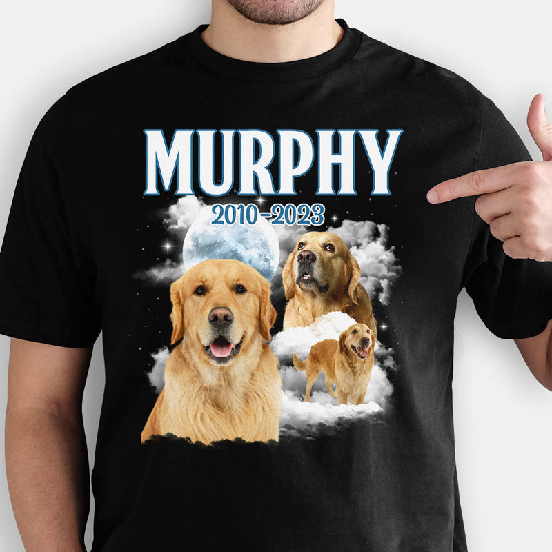 Moon Background Pet Photo, Personalized Bootleg Shirt, Gift For Pet Lovers, Custom Photo