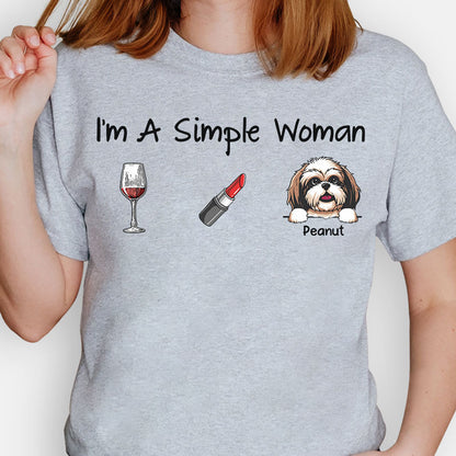 I'm Simple Woman Funny Shirt, Personalized Shirt, Gifts for Dog Mom