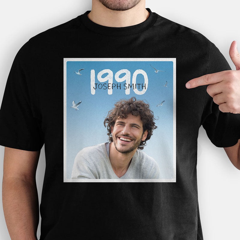 1989 Personalized Version Dark Color Crew Neck T-Shirt, Personalized T-Shirt, Custom Photo Birthday Gift
