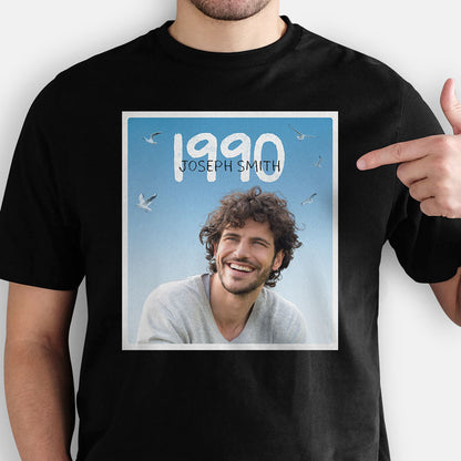 1989 Personalized Version Dark Color Crew Neck T-Shirt, Personalized T-Shirt, Custom Photo Birthday Gift