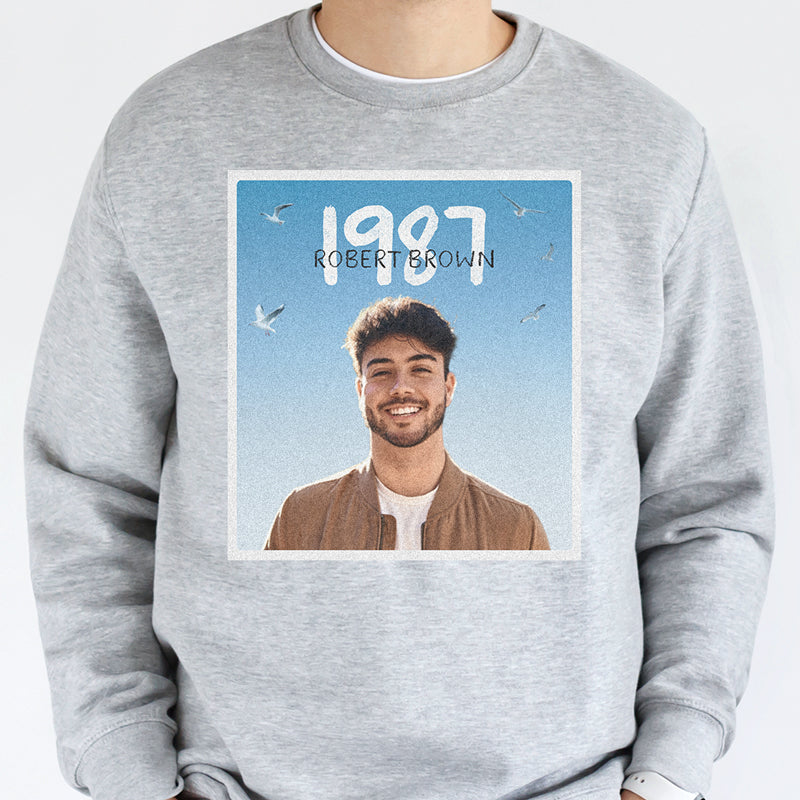 1989 Personalized Version Crew Neck T-Shirt, Personalized T-Shirt, Custom Photo Birthday Gift