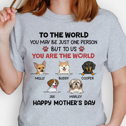 Personalized dog shirt, gift for dog lovers - You are the world, custom photo, custom t-shirt for dog lovers
