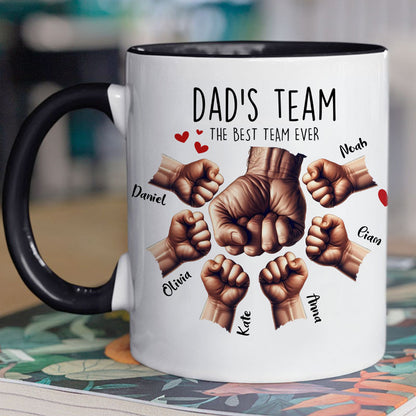 Dad Fist Bump Dad's Team, Personalized Coffee Mug, Father's Day Gift, Birthday Gift for Him