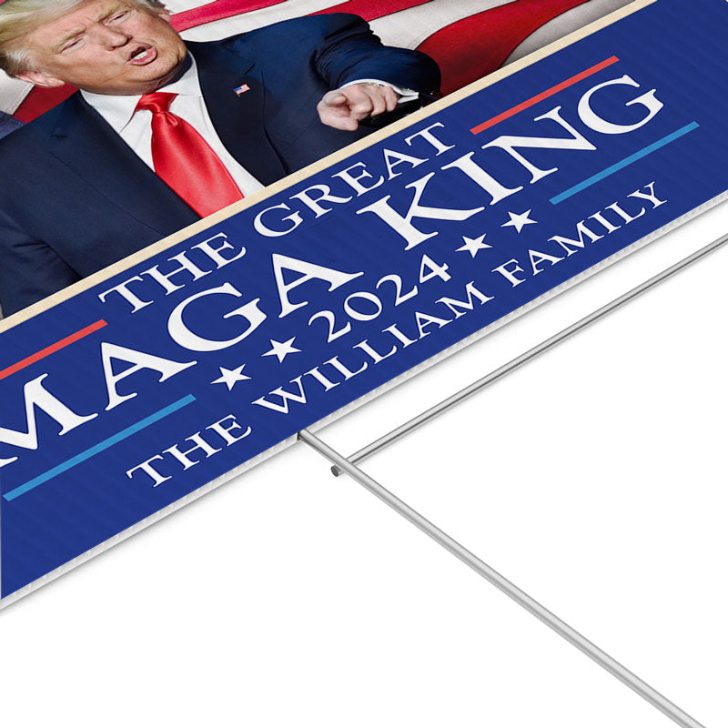 The Great MAGA King Trump 2024, Personalized Yard Sign, Trump Sign, El ...