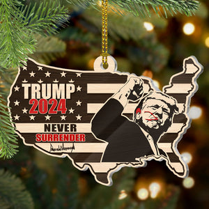 Fight For America Trump, Trump Shot, Personalized Shape Ornament, Election 2024