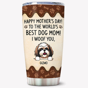 Funny Dog mom dog dad tumbler, personalized gift for dog lovers - To the world best dog dad, custom insulated cup