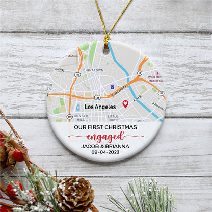 Our First Christmas Map, Personalized Christmas Ornaments, Anniversary Gift For Couples