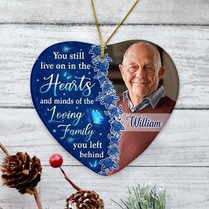 Live On In The Hearts And Minds, Custom Photo, Personalized Memorial Ornaments
