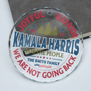 Joyful Warrior Kamala Harris 2024 For The People, Personalized Glass Ornament, Kamala Harris Ornaments, Election 2024