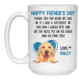 Thank You For Being My Dad Heart Color, Personalized Accent Mug, Gifts For Dog Lovers