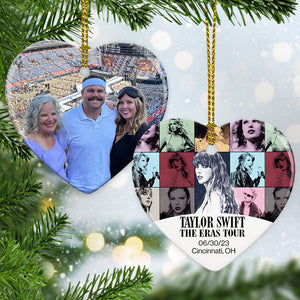 Eras Tour Ornament V2, Personalized Heart Ornaments 2 Sides, Custom Photo