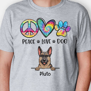 Peace Love Dogs Pattern, Personalized Shirt, Gifts for Dog Lovers