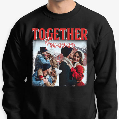 Personalized dog sweatshirt, gift for dog lovers - Retro vintage bootleg, custom photo, custom crew neck sweater