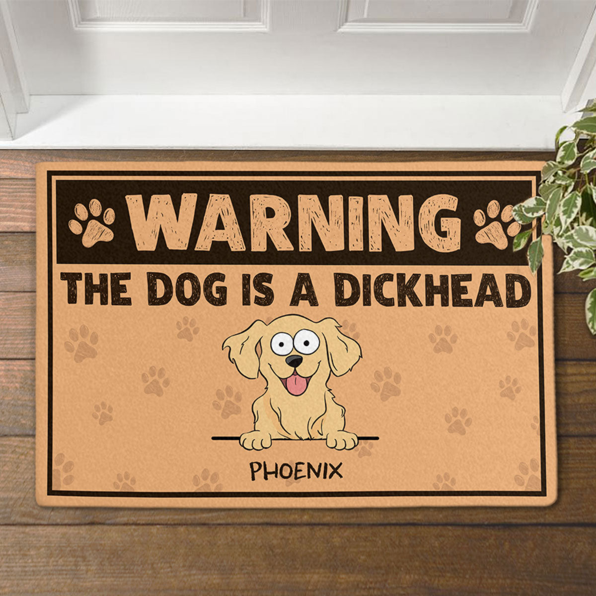 The Dog Is A Dickhead,Personalized Rubber Doormat, Funny Doormat
