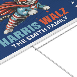 Harris Walz Superhero Cat, Personalized Yard Sign, Kamala Harris Sign, Vote Kamala, Election 2024