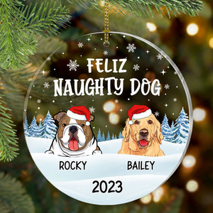 Merry Woofmas Dog, Personalized Circle Acrylic Ornament, Gift for Dog Lovers