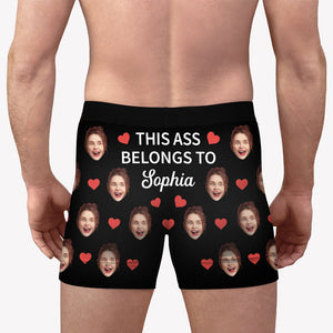 This Ass Belong To Wife, Personalized Boxer, Gift For Him, Custom Photo