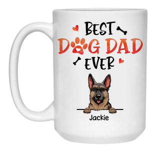 Best Dog Mom Dog Dad Ever Peeking Dog, Personalized Accent Mug, Gifts For Dog Lovers