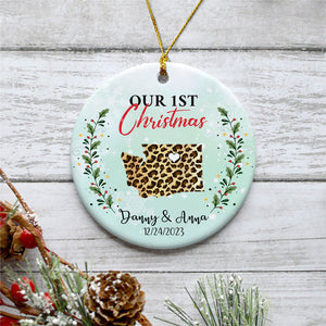 Our First Christmas, Personalized State Ornaments, Custom Christmas Gift