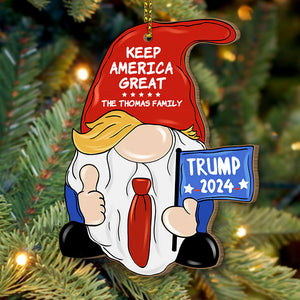 Make America Great Again Gnome, Trump Ornaments, Personalized Shape Ornament, Election 2024