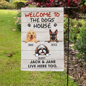Welcome To The Dog House, Custom Flags, Personalized Dog Decorative Garden Flags