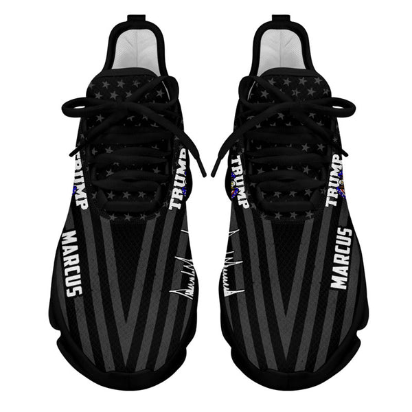 Trump Eagle US Flag MaxSoul Shoes, Personalized Trump Sneakers, Trump Shoes, Election 2024, Man Shoes / Black / 38