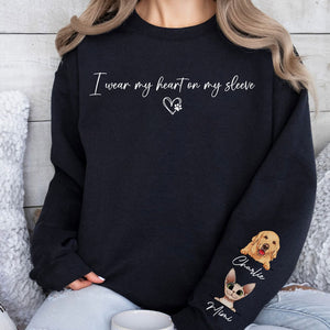 Wear My Heart On My Sleeve, Personalized Sweatshirt With Sleeve Imprint, Gifts For Mother's Day