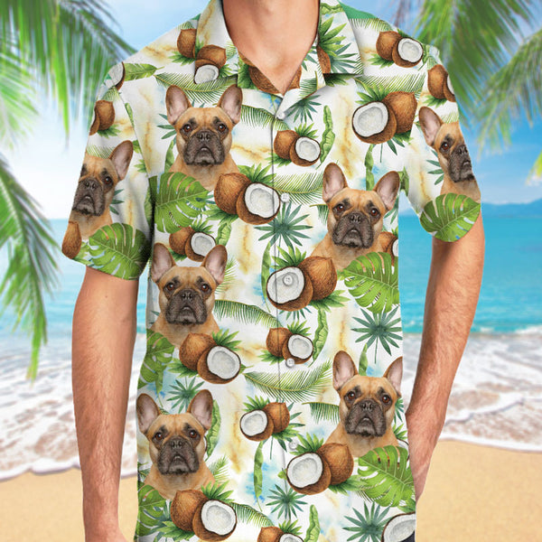 Dog Cat Face Holiday Tropical Pattern Personalized Photo Hawaiian