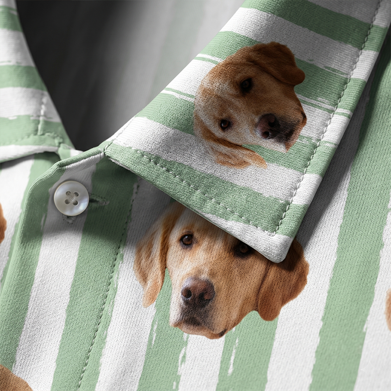 Striped Hawaiian Pattern, Beach Shirt, Personalized Hawaiian Shirt, Custom Photo