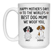 To The World's Best Dog Mom, Personalized Ceramic Mug, Gift For Dog Lovers