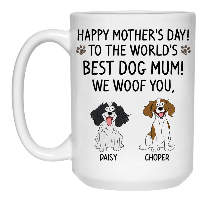 To The World's Best Dog Mom, Personalized Ceramic Mug, Gift For Dog Lo ...