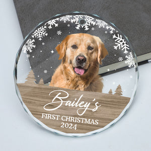 First Christmas, Personalized Glass Ornament, Pet Ornament, Gift For Pet Lovers, Custom Photo