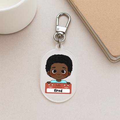 Kids’ Personalized School Bag Keychain, Back to School Custom Keychain, Personalized Keychain