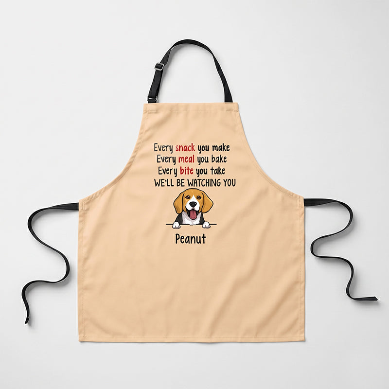 Every Snack You Make Every Meal You Bake Set Apron Towel Oven Mitts, Personalized Kitchen Accessories, Custom Gifts For Dog Lovers
