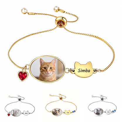 Personalized dog bracelet, gift for dog lovers - Custom name, custom photo, custom charm jewelry