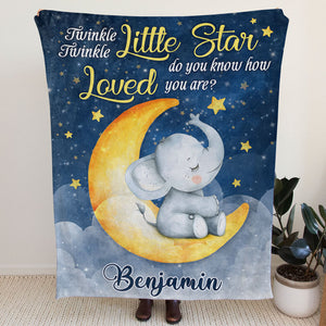 Twinkle Twinkle Little Star, Personalized Baby Blanket, Baby Shower Gift, Newborn Gift