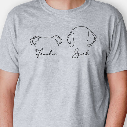 Dog Ears Outline Shirt, Personalized Shirt, Gift For Dog Lovers