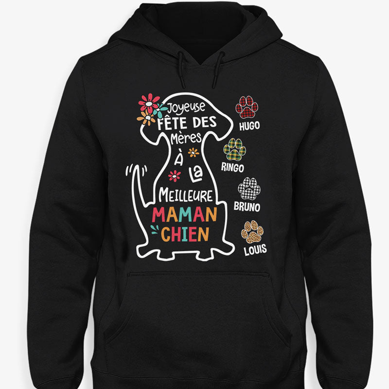 T Shirt Personnalisé Pas Cher, Joyeuse Fête Des Mères À La Meilleure Maman Chien, French Custom Shirt, Personnalisation Tee Shirt, Cadeau Personnalisé Homme, Cadeau Personnalisé Femme