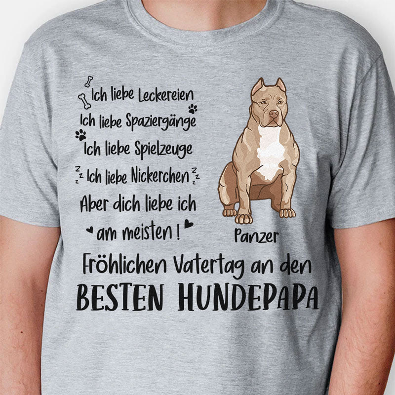 Ich liebe Leckereien, Ich liebe Spaziergänge, Personalisiertes Shirt für Hundeliebhaber, Personalisierte Geschenke, Schöne Muttertagsgeschenke, German Personalized Shirt