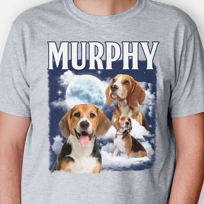 Moon Background Light Tee, Personalized Shirt, Gift For Pet Lovers, Custom Photo