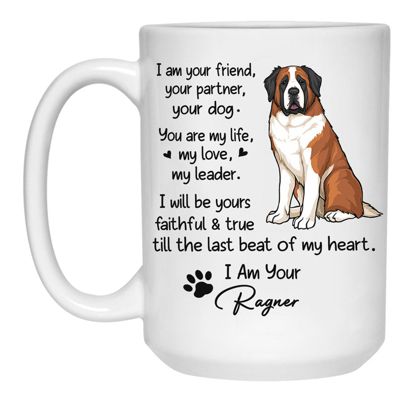 Personalized dog mom mug, gift for dog lovers - Your friend your partner your dog, custom photo, custom coffee cup