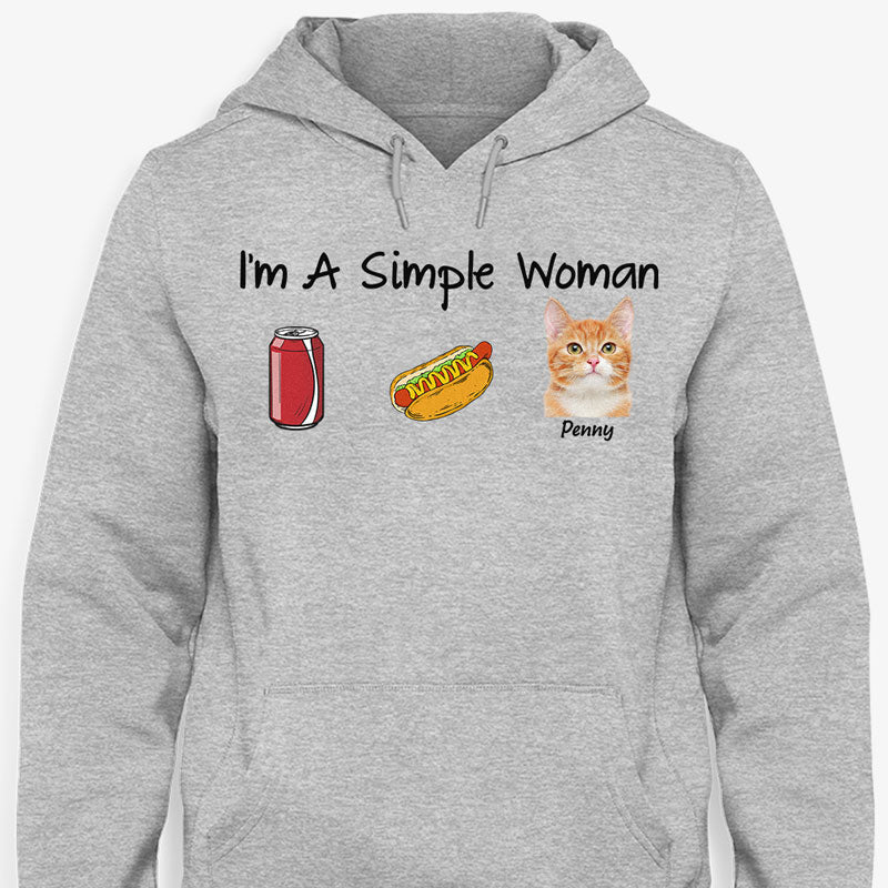 I'm Simple Woman Funny Shirt, Personalized Shirt, Gifts for Dog Mom Cat Mom, Custom Photo
